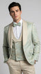 Men's Sage Floral Shawl Lapel Tuxedo Set for Wedding & Prom