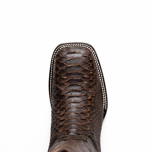 Marco Di Milano Missouri Brown Python Square Toe Cowboy Boots