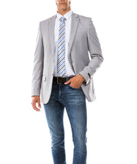 Light Grey Modern Fit Notch Lapel Jacket by Zegarie ZeGarie Suits - Paul Malone.com