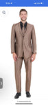 Men’s Bronze Brown Mocco 3 Piece Suit – Modern Formal Suit Set for Wedding, Prom and Business Events Light Brown Coffee Dark Tan