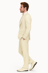 Off White Italian Wool 3-Piece Modern Fit Tuxedo