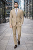 Mens Tiglio Tan Slim Fit Wool Suit – Modern Two-Piece Tailored Suit