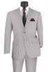 Men's 2pc Summer Seersucker Modern Fit Suit In Black Pinstripe