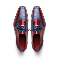 Marco Di Milano Moncalieri - Navy & Red Leather Loafers