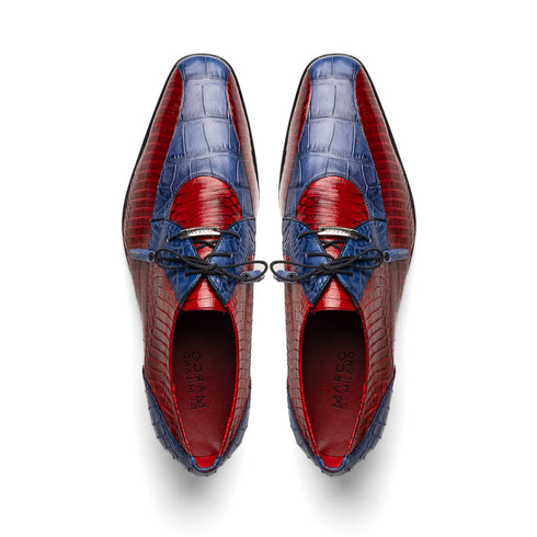 Marco Di Milano Moncalieri Navy/Red Genuine Alligator and Cobra Skin Dress Shoe