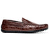 Zelli Monza Genuine Caiman Crocodile Driving Loafers in Nicotine
