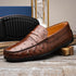 Zelli Monza Genuine Ostrich Quill Driving Loafers in Brown