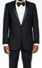 Navy Slim Fit 2 Piece Tuxedo With Satin Peak Lapel