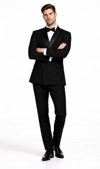 Black Double Breasted Tuxedo with Shawl Lapel