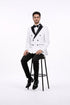 White Double Breasted Tuxedo with Shawl Lapel