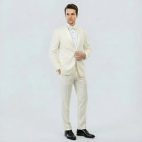 Ivory Tuxedo with Satin Notch Lapel – Wedding and Prom