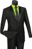 Mens 2 Buttton Slim Contrast Peak Lapel Tuxedo in Black