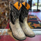 Square toe boots snakeskin print