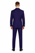 Men’s Navy Blue Double Breasted Wool Suit with Signature Buckle Closure Designer Tailored Fit