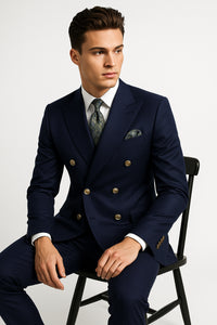 Navy Double Breasted Blazer Mens Double Breasted Blazer - 100 % Wool Navy Double Breasted Sport Coat