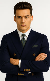 Navy Double Breasted Blazer Mens Double Breasted Blazer - 100 % Wool Navy Double Breasted Sport Coat