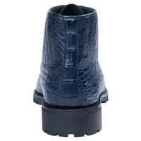 Navy Genuine Caiman Crocodile Belly Ankle Los Altos Boot
