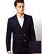 Navy Double Breasted Blazer Navy Peak Lapel men's Double Breasted Suits Jacket Four Button Solid Wool Blazer