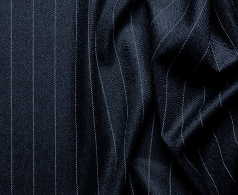 Sovana Collection - Regular Fit 3 Piece Suit 2 Button Tone on Tone Stripe in Navy