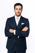 Navy Single Breast Lapel by Rossiman