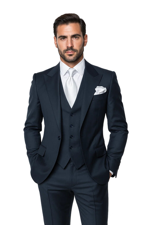 Navy Single Breast Lapel by Rossiman
