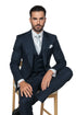 Navy Single Breast Lapel by Rossiman
