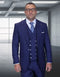 Statement Men's Big and Tall 3 Piece 100% Wool Wide Leg Suit- Woven Texture