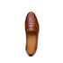 Zelli Nicola Handwoven Italian Calfskin Penny Loafers in Cognac