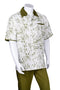 Mens Splatter Print Leisure Walking Suit in Olive