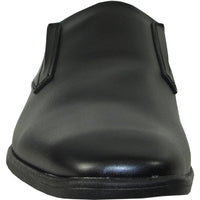 Bravo Mens Plain Pointy Square Toe Dress Loafer in Black - Men's Dress Shoes