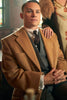 Mens Peaky Blinders Costume Michael Gray Vested Grey Pinstripe Suit & Camel Overcoat