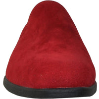 Bravo Mens Vegan Suede Wedding & Prom Slip On Loafer Dress Shoe in Red