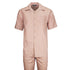 Mens Oatmeal Linen Shirt and Pants Casual Outfit Set