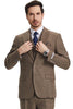Men's Stacy Adams Vested Vintage Herringbone Tweed Suit in Light Brown