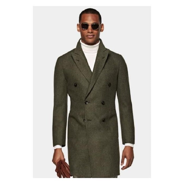 Dress Coat Racing Green Peacoat Olive Green Peacoat Three Quarter Double Breasted Overcoat Wool Topcoat By Dress Coat Racing Green Peacoat Olive Green Peacoat Three Quarter Double Breasted Overcoat Wool Topcoat By