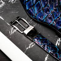 Marco Di Milano Olivieri Belt: Royal Blue Leather Loafer