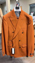 Vitali Brand Men’s Burnt Orange Double Breasted Suit – in Rust Brick Copper Color