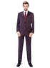 Men’s Plum Eggplant Pinstripe 3 Piece Suit – Burgundy Purple Formal Suit  Gangster 1920s Mafia Pimp Suit