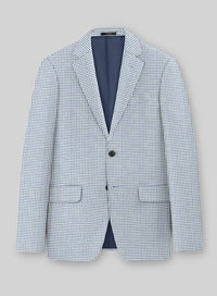 Men’s Light Blue Checkered Sport Coat – Two-Button Wedding, Business and Smart Casual Blazer