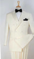 Men’s ivory Cream Double Breasted Suit – Classic Formal Tuxedo Style Suit for Weddings off White Color