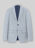 Men’s Light Blue Checkered Sport Coat – Two-Button Wedding, Business and Smart Casual Blazer