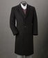 Men’s Big and Tall Black Cashmere Overcoat – Full-Length Winter Dress Coat for Business and Formal Wear