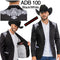 Men’s Black & White Western Blazer – Cowboy Sport Coat with Embroidered Shoulder & Back Design