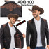 Men’s Black & Brown Western Blazer – Cowboy Sport Coat with Brown Embroidered Shoulder & Back Design