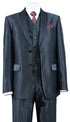 Men’s Black Shiny 3 Piece Tuxedo Groom Suit, Formal Vest Suit for Weddings, Prom, Black Tie Events, Black Lapel