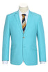 Men’s Aqua Blue 2 Piece 2 Button Suit, Formal Dress Suit for Weddings, Prom, Parties, Summer Events, Turquoise Light blue