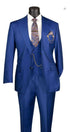 Men’s Royal Blue 3 Piece Suit Set with Vest – Formal Wedding and Party Wear Suit - Saphire Cobalt blue