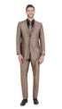 Men’s Sateen Shiny Metallic Mocca Taupe Gold Bronze 3-Piece Suit Set – Shiny Finish slim Fit Formal and Party Suit