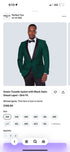 Men’s Emerald Green Tuxedo Jacket with Black Satin Shawl Lapel | Prom Dinner Blazer