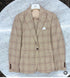 Beige Tan Plaid windowpane Two Piece Suit for Men | Classic Checkered Formal Suit with Jacket and Pants by Rossiman
